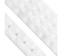HAND HE04 1 Metre Bra Continuous Hook and Eye Triple Plush Backed/Fleeced Nylon White Tape