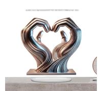 Hand Heart Decoration - Silver Acrylic Statue, Small Love Ornament, Romantic Heart Sculpture | Cute Shape Hand Figurine For Home Bedroom Office Tabletop Indoor Outdoor Decoration Gift