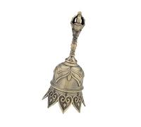 Hand Held Bell Metal Vintage for Meeting Celebration School Bronze Total Height 12 cm