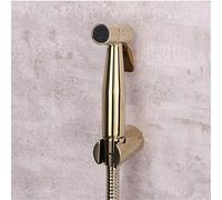 Hand Held Bidet Sprayer Douche Toilet Kit Rose Gold Brass Shattaf Shower Head Copper Valve Set Jet Bidet Faucet Set Muslim Toilet Shattaf,Golden E LWX