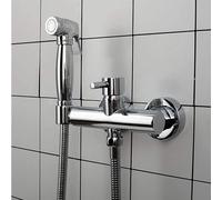 Hand Held Bidet Sprayer for Toilet, Brass Warm Water Bidet Faucet, Wall Mount Single Handle Bidet Faucet, Portable Cloth Diaper Toilet Sprayer,Chrome
