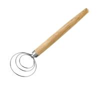 Hand Held Blender Stick Dough Mixer Stainless Steel Whisk Wooden Handle Stick Blenders for The Kitchen Cooking Baked Pastries Danish Dough Whisk
