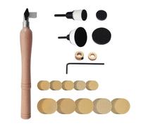 Hand Held Bowl Sander Kit, with Dual Bearing Head, 13 inch Hardwood Handle, 1 inch & 2 inch Backing Pads, 50 Sanding Discs, 60, 80, 120, 220, 320 Grit Sandpaper