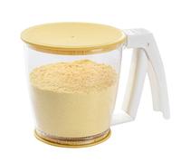 Hand-held Cup Flour Sifter,Plastic Flour Strainer Powder Mesh Sieve Baking Supplies Tools with Lid at The Bottom Sieve Flour,Essential Kitchen Baking Utensils