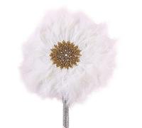 Hand Held Fan One-side African Turkey Feather Fan Fancy Dress Costume Fan African Fan Elegant Wedding Favors Fan Fashion Dance Fan