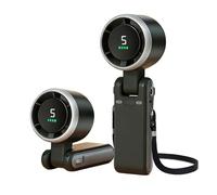 Hand Held Fan, Portable Hand Fan with LED Display, 180° Adjustable USB Rechargeable Fans with 5 Speeds, Travel Fan Mini Fan Foldable Desk Desktop Fans for Home Office Bedroom Outdoor Travel (Black)