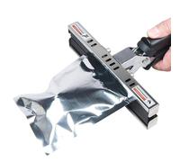 Hand Held Heat Sealer Machine, 150W Commercial Hand Held Heat Sealer Machine with Striped Seal, Adjustable from 0 To 300°C, 15mm Sealing Width, Double-Sided Heating, for Dry & Moist Food