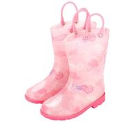 Hand Held High Top Creative Fabric Children's Rain for Medium and Large Children Students Boys and Girls Water Shoes and Big Kids Size 6 (Pink, 2.5 Big Kids)