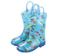 Hand Held High Top Fabric Children's Rain for Medium and Large Children Students Boys and Girls Water Shoes and Winter Kids (Sky Blue, 2.5 Big Kids)