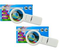 Hand Held Magnifying Glasses with Light - Strong Magnifier with Hand Lens - White 2 pack