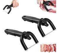 Hand-Held Meat Fat Trimming Tool,Portable Kitchen Fat-Trimmer Cutter，2PCS | Anti-Slip Curved Handle & Stainless Steel Blade for Beef, Pork, Brisket, Bacon, Kitchen Prep and BBQ Trimming