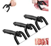 Hand-Held Meat Fat Trimming Tool,Portable Kitchen Fat-Trimmer Cutter，3PCS | Anti-Slip Curved Handle & Stainless Steel Blade for Beef, Pork, Brisket, Bacon, Kitchen Prep and BBQ Trimming