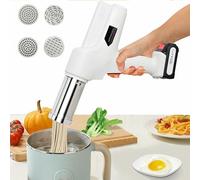 Hand-held Noodle Maker, Home Stainless Electric Automatic Handheld with 4 Noodle Molds, Wireless Press