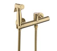 Hand-Held Portable Bidet, Brass Handheld Bidet Sprayer with 59 inch Hose for Toilet Hot and Cold Water Multicolor(Gold)