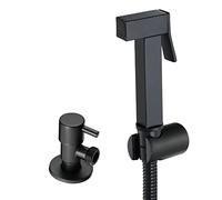Hand-Held Portable Bidet, Matte Black Bidet Sprayer Kit for Toilet with Hose and Angle Valve