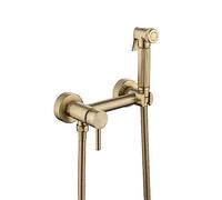 Hand-Held Portable Bidet, Wall Mounted Brass Bidet Sprayer for Toilet, Hot and Cold Water, 59 Inch Hose, Multicolor(Brushed Gold)