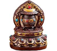 Hand Held Prayer,Tibetan Prayer Wheel, Wheel Solar Powered Buddhist Prayer Wheel Ornament Brass Religious Decor