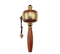 Hand Held Prayer,Tibetan Prayer Wheel, Wheel Tibetan Buddhist Hand Held Prayer Wheel With 6-Character Truth Multicolor(Gold)