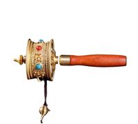 Hand Held Prayer,Tibetan Prayer Wheel, Wheel Tibetan Hand Held Buddhist Prayer Wheel With Chanting Scroll In Gold/Silver(Gold)