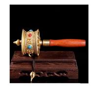 Hand Held Prayer Wheel Brass Tibetan Prayer Wheel, An Ultra-Smooth and Silent Hand-cranked Sutra Wheel, for Tibetan Buddhism(Gold)