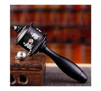 Hand Held Prayer Wheel Brass Tibetan Prayer Wheel, Exquisite Tibetan Prayer Wheel, Buddhist Devotee Friendsfor Peace Decoration(Black)
