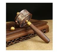 Hand Held Prayer Wheel Brass Tibetan Prayer Wheel, Handcrafted for Relaxing, Praying, Meditation(Brass)