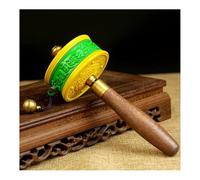 Hand Held Prayer Wheel Brass Tibetan Prayer Wheel, Handcrafted for Relaxing, Praying, Meditation(Green)