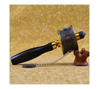 Hand Held Prayer Wheel Brass Tibetan Prayer Wheel, Prayer Wheel with Scroll, Wheel for Relaxing, Praying, Meditation, Healing(Black)