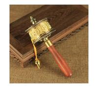 Hand Held Prayer Wheel Brass Tibetan Prayer Wheel, Sturdy and Durable, Handle Prayer Wheel for Praying, Blessing, Meditation, Healing, Relaxing(Brass)