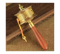 Hand Held Prayer Wheel Brass Tibetan Prayer Wheel, Sturdy and Durable, Handle Prayer Wheel for Praying, Blessing, Meditation, Healing, Relaxing(Gold)