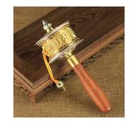 Hand Held Prayer Wheel Brass Tibetan Prayer Wheel, Sturdy and Durable, Handle Prayer Wheel for Praying, Blessing, Meditation, Healing, Relaxing(Silver)