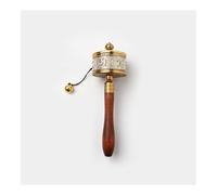 Hand Held Prayer Wheel Brass Tibetan Prayer Wheel, Tibetan Buddhist Prayer Wheel Waving Handmade Religious Collectible(Silver)