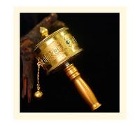 Hand Held Prayer Wheel Brass Tibetan Prayer Wheel, With Tibetan Buddhist, for Scriptures, blessing, Meditation, Healing
