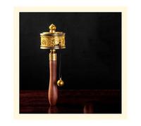 Hand Held Prayer Wheel Brass Tibetan Prayer Wheel, With Tibetan Buddhist Six-Character Truth, for Praying, blessing