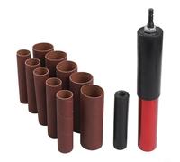 Hand-Held Rubber Sanding Drum for Drill Spindle Sander Adapter with 10 Sandpaper Sleeves, 4-1/2 x 1-1/2 & 4-1/2 x 1 Inch, Compatible with Electric Drills for