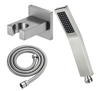 Hand Held Shower,High Pressure Handheld Shower Head with 59 Inch Hose,Stainless Steel Handheld Shower with Brass Shower Holder and Anti-Clogging Nozzle,Brushed,A (B)