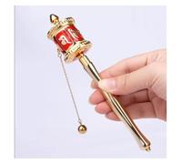 Hand Held Tibetan Buddhist Copper Handmade Prayer Wheel with Mantra Scroll(Red,16 * 3.7 * 3.2cm)