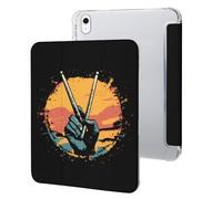 Hand Holding Drum Sticks Printed Tablet Case Compatible with iPad Series Hard Translucent Back Protective Cover