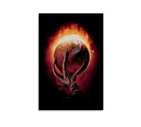 Hand Holding Earth Poster Fiery Planet Art Print Dark Fantasy Wall Decor Unique Home Decoration Gothic Style Artwork Creative Gift Idea for Art Lovers Gift 20x30inch(50x75cm) Unframed