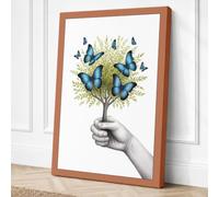 Hand Holding Growth Botanical Canvas Wall Art Print 36x24 Inch | Ready to Hang, Gallery Wrapped, Fade-Resistant Inks, Securely Packaged, UK Made