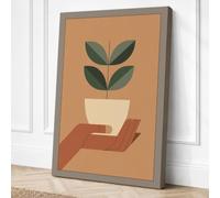 Hand Holding Growth Canvas Wall Art Print 30x20 Inch (76 x 51 cm)