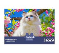 Hand Holding Rainbow Kitten with Bow Securely Fitted Pieces Suitable for Long Hour Relaxation, Brain Training And Personal Leisure Time 38x26cm/1000pcs
