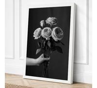 Hand Holding Roses Vintage Canvas Wall Art Print 18x12 Inch (46 x 30 cm)