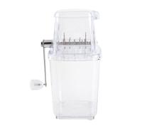 Hand Ice Crusher Machine with Stainless Steel Blades | Manual Ice Breaker for Cocktails/Snow Cones/Parties | Transparent Portable Ice Shaver, 5.5 Cup Capacity, BPA - (with suction cups)