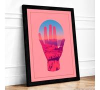 Hand in the City Framed Wall Art Print A4 Black