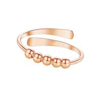 Hand Jewelry Rotating Beads Opening Fashion Ring Copper Texture Adjustable Unique Finger Suitable for Fashion Enthusiasts