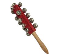 Hand Jingle Bells Hand Sleigh Bells Wooden Shaker Jingle Bells Stick,Hand Jingle Bells Wooden Handle Sleigh Bell Christmas Stick Jingle Shaker Rattles Percussion Musical Bell Instruments Red