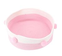 Hand Knitted Cat Scratcher Bed Basket, Multi Functional Scratching Mat & Sleeping Bed for Medium and Large Cat, All Season Universal (Pink)