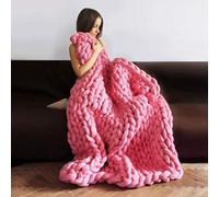 Hand Knitted Chunky Knit Blanket - Soft & Fluffy Cozy Throw for Couch & Bed - Thick Braided Knot Style - Warm Home Decor Accessory for All Seasons
