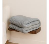 Hand-Knitted Double Knit Throw with Soft Breathable Natural Cotton, Knitted Blanket with Secure Packaging, 150L x 200W x 1H cm, Blue Aosom UK